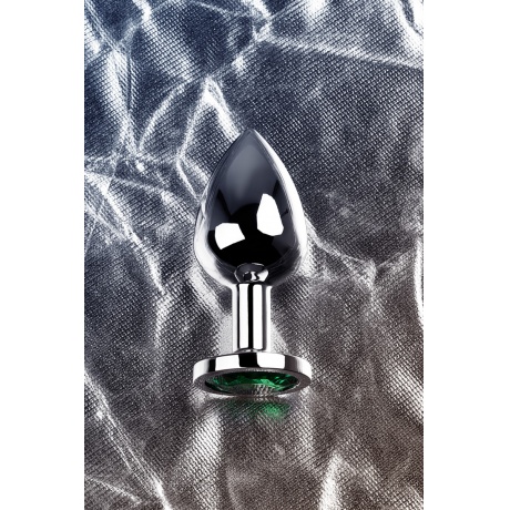 Анальный страз Metal by TOYFA, металл, серебристый, с кристаллом цвета изумруд, 8 см, ? 3,4 см, 85 г - фото 8