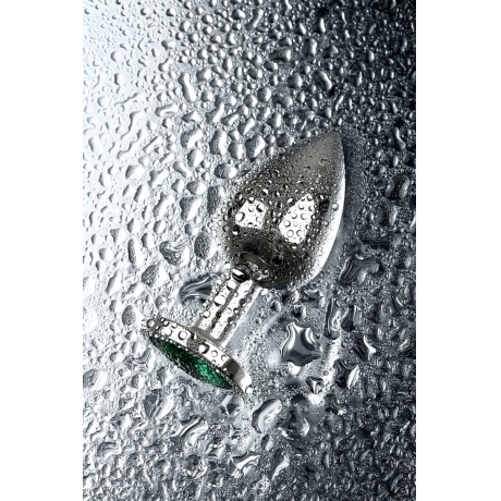 Анальный страз Metal by TOYFA, металл, серебристый, с кристаллом цвета изумруд, 8 см, ? 3,4 см, 85 г - фото 9