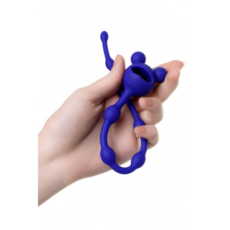 Анальная цепочка ToDo by Toyfa Froggy, силикон, синяя, 27,4 см, ? 1,4 см - фото 3