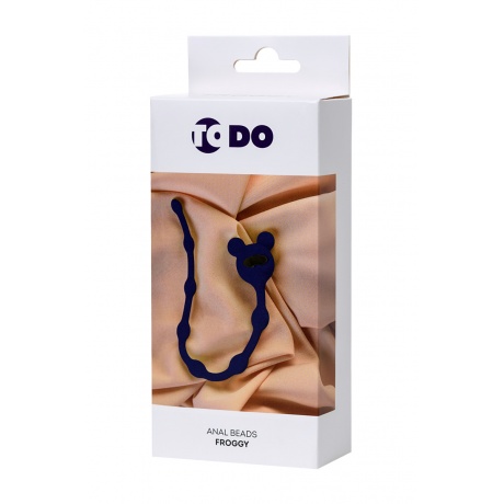 Анальная цепочка ToDo by Toyfa Froggy, силикон, синяя, 27,4 см, ? 1,4 см - фото 4