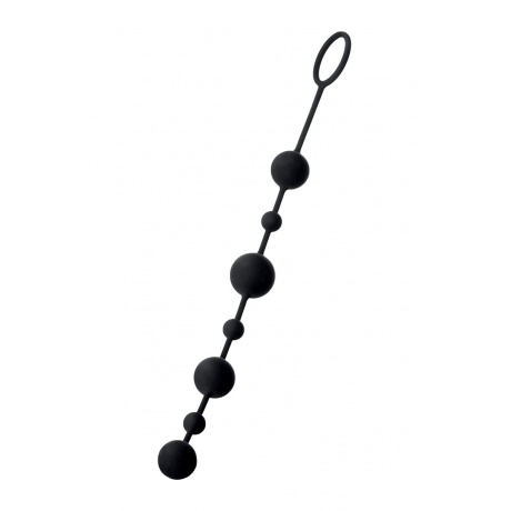 Анальная цепочка Toyfa A-toys с шариками, силикон, черный, 35,9см - фото 2