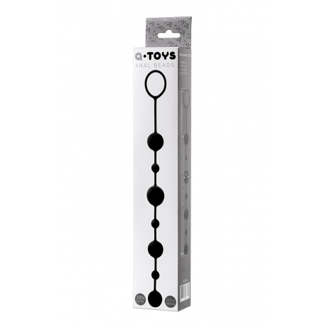 Анальная цепочка Toyfa A-toys с шариками, силикон, черный, 35,9см - фото 3