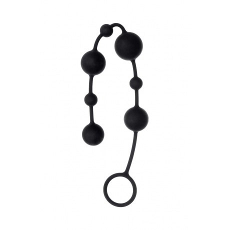 Анальная цепочка Toyfa A-toys с шариками, силикон, черный, 35,9см - фото 6