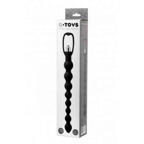 Анальная цепочка Toyfa A-toys с вибрацией, Силикон, Черный, 34 см - фото 3