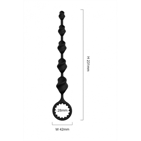 Анальная цепочка S-HANDE LALA, силикон, чёрная, 23,1 см - фото 6