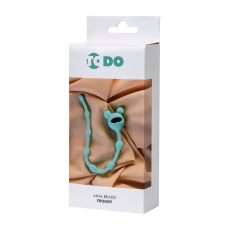 Анальная цепочка ToDo by Toyfa Froggy, силикон, мятная, 27,4 см, ? 1,4 см - фото 4