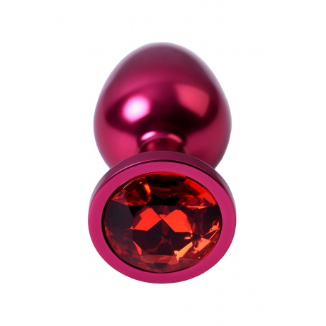 Анальный страз Metal by TOYFA, металл, красный, с кристалом цвета рубин 8,2 см, ?3,4 см, 85 г. - фото 3