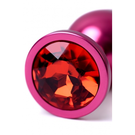 Анальный страз Metal by TOYFA, металл, красный, с кристалом цвета рубин 8,2 см, ?3,4 см, 85 г. - фото 7