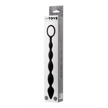 Анальная цепочка Toyfa A-toys М, силикон, черный, 27,6см - фото 3