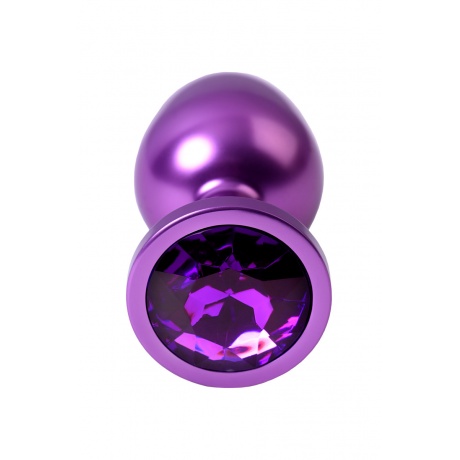 Анальный страз Metal by TOYFA, металл, фиолетовый, с кристалом цвета аметист 8,2 см, ?3,4 см, 85 г. - фото 3