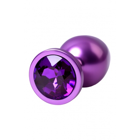 Анальный страз Metal by TOYFA, металл, фиолетовый, с кристалом цвета аметист 8,2 см, ?3,4 см, 85 г. - фото 4