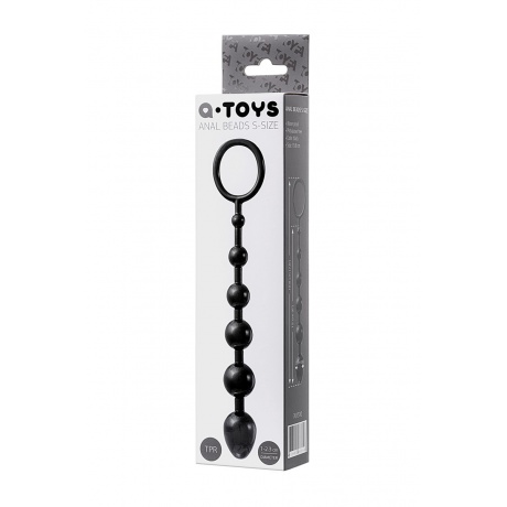 Анальная цепочка Toyfa A-toys S, TPE, черный, 19,8см - фото 3