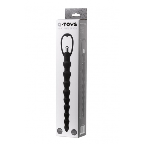 Анальная цепочка Toyfa A-toys с вибрацией, силикон, черный, 32,7см - фото 3