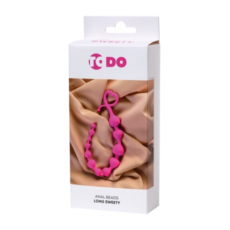 Анальная цепочка ToDo by Toyfa Long Sweety, силикон, розовая, 34 см, ? 2,7 см - фото 4