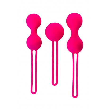 Набор вагинальных шариков Штучки-дрючки, силикон, розовый, 3 шт - фото 2