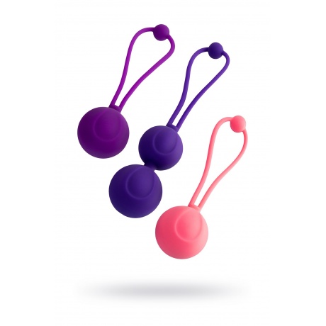 Набор вагинальных шариков L'EROINA by TOYFA Bloom, силикон, фиолетово-розовый, ? 3,1/3,1/2,6-3 см - фото 1