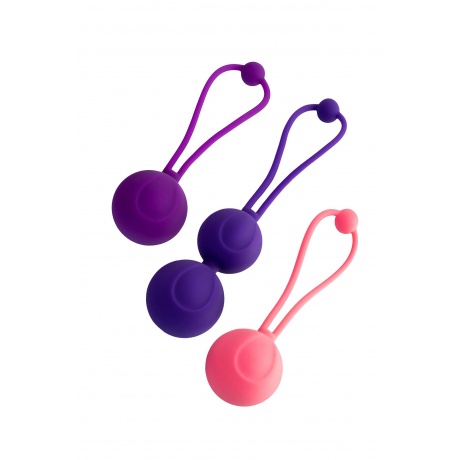 Набор вагинальных шариков L'EROINA by TOYFA Bloom, силикон, фиолетово-розовый, ? 3,1/3,1/2,6-3 см - фото 2