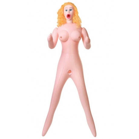 Кукла надувная Celine с реалистичной головой, блондинка, с тремя отверстиями, TOYFA Dolls-X, кибер в - фото 4