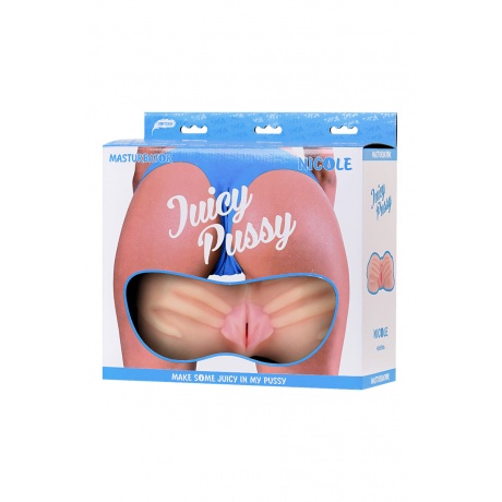 Мастурбатор реалистичный TOYFA Juicy Pussy Nicole с вибрацией , вагина и анус, TPR, телесный, 19 см - фото 5