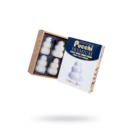 Набор нереалистичных мастурбаторов MensMax Pucchi Premium, TPE, белый, 6,5 см - фото 1
