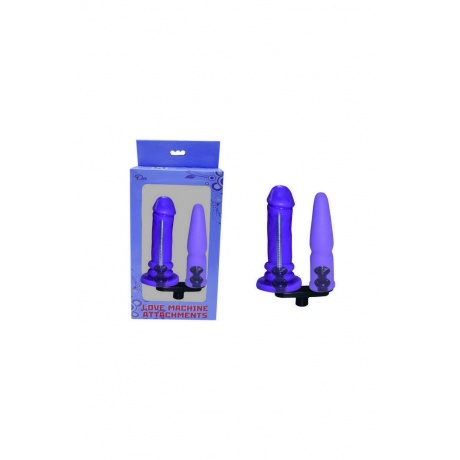 Сменная двойная насадка для секс машин, Diva, фаллос, TPR, фиолетовый, 16 см - фото 2