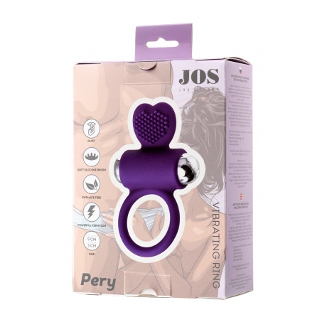 Виброкольцо с ресничками JOS PERY, силикон, фиолетовое, 9 см - фото 7