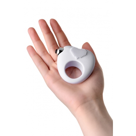 Виброкольцо для продления полового акта JOS MOYS, силикон, белое, 6,7 см - фото 7
