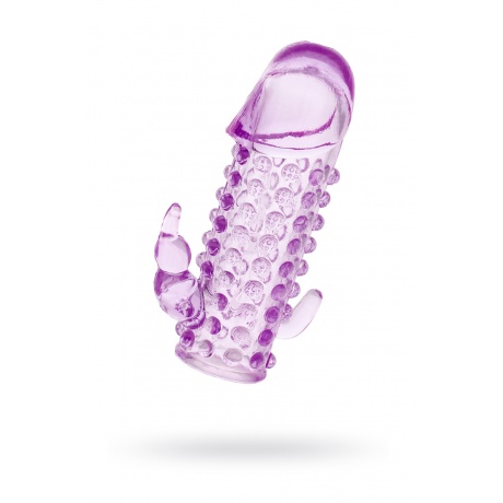Насадка на пенис TOYFA, TPE, фиолетовая, 13 см - фото 1