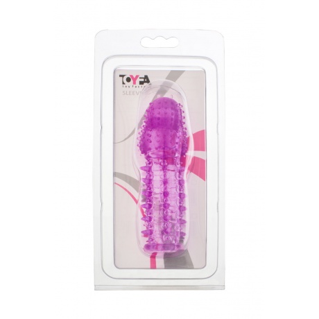 Насадка на пенис с ворсинками TOYFA, TPE, фиолетовая, 13,5 см - фото 2