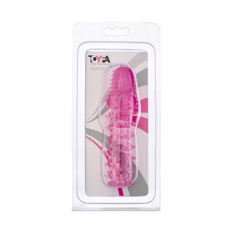 Насадка на пенис с ворсинками TOYFA , TPE, розовая, 13,5 см - фото 2