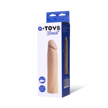 Насадка на пенис TOYFA A-Toys , SoftSkin, Телесный, 16,5 см - фото 3