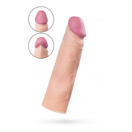 Насадка на пенис TOYFA A-Toys , SoftSkin, Телесный, 16,5 см - фото 4