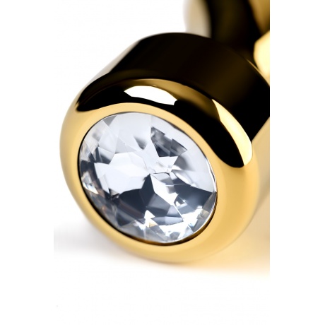 Анальная втулка Metal by TOYFA, металл, золотистая, с кристаллом цвета алмаз, 10,8 см, ? 4 см, 195 г - фото 7