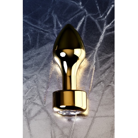 Анальная втулка Metal by TOYFA, металл, золотистая, с кристаллом цвета алмаз, 10,8 см, ? 4 см, 195 г - фото 8