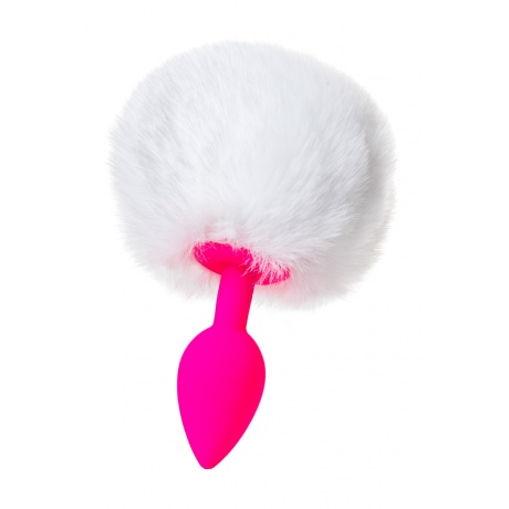 Анальная втулка с хвостом ToDo by Toyfa Sweet bunny, силикон, розово-белый, 13 см, ? 2,8 см, 43 г - фото 1