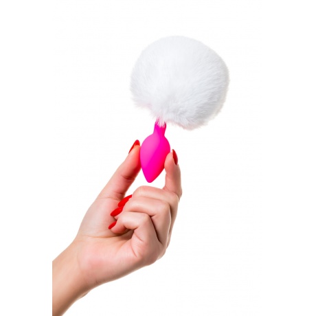 Анальная втулка с хвостом ToDo by Toyfa Sweet bunny, силикон, розово-белый, 13 см, ? 2,8 см, 43 г - фото 6