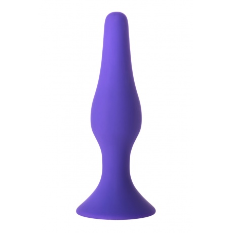 Анальная втулка Штучки-дрючки S, Силикон, Фиолетовый, 11,3 см - фото 4