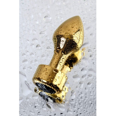 Анальная втулка Metal by TOYFA, металл, золотистая, с кристаллом цвета турмалин,10,8 см, ? 4 см, 195 - фото 8