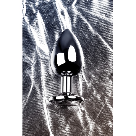 Анальная втулка Metal by TOYFA, металл, серебристая, с кристаллом цвета алмаз, 9,2 см, ? 4 см, 425 г - фото 8