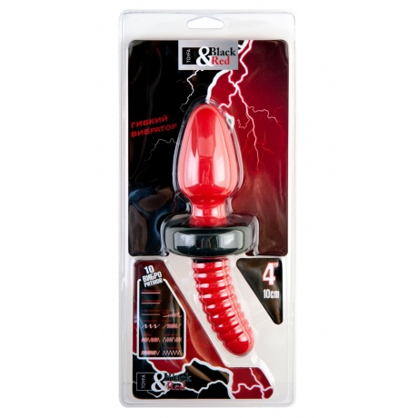 Анальная вибровтулка Black &amp; Red by TOYFA для фистинга, водонепроницаемая, силикон, красная, 22 см,  - фото 3