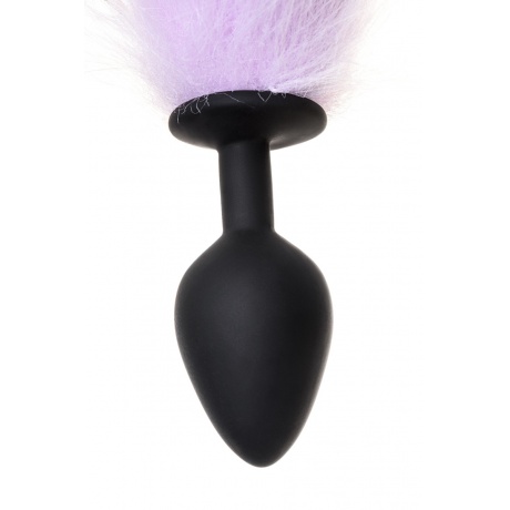 Анальная втулка с бело-фиолетовым хвостом POPO Pleasure by TOYFA, M, силикон, черная, 45 см, ? 3,3 с - фото 8