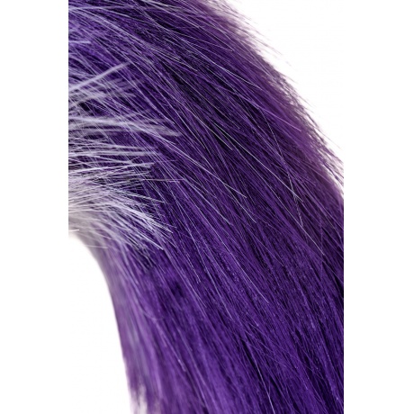 Анальная втулка с бело-фиолетовым хвостом POPO Pleasure by TOYFA, M, силикон, черная, 45 см, ? 3,3 с - фото 9