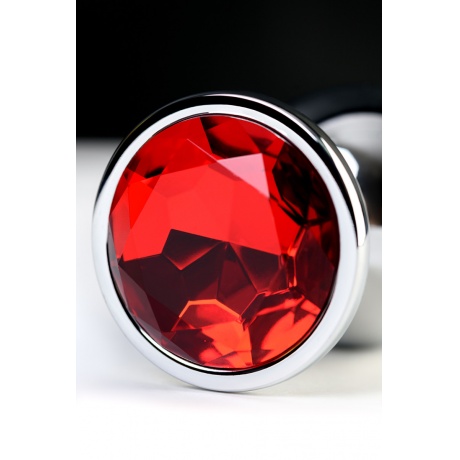 Анальная втулка Metal by TOYFA, металл, серебристая, с кристаллом цвета рубин, 9,5 см, ? 4 см, 420 г - фото 6
