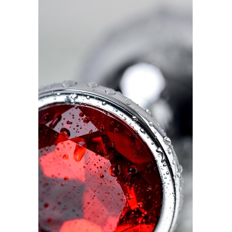 Анальная втулка Metal by TOYFA, металл, серебристая, с кристаллом цвета рубин, 9,5 см, ? 4 см, 420 г - фото 9