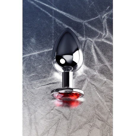 Анальная втулка Metal by TOYFA, металл, серебристая, с кристаллом цвета рубин, 9,5 см, ? 4 см, 420 г - фото 10