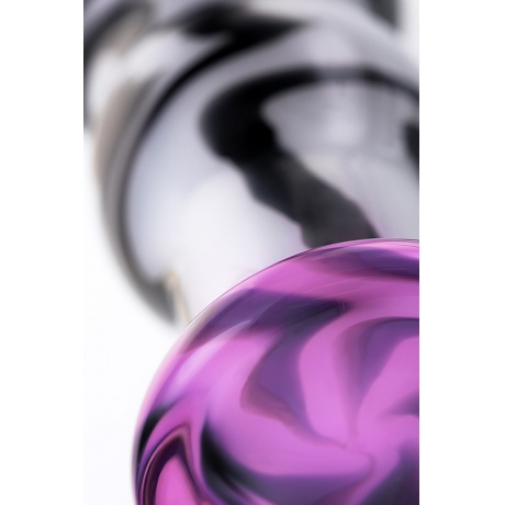 Анальная втулка Sexus Glass, стекло, бело-черная, 12,5 см, ? 3,5 см - фото 4