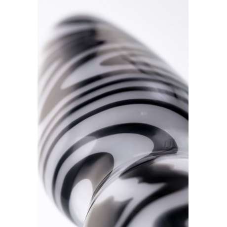 Анальная втулка Sexus Glass, стекло, бело-черная, 12,5 см, ? 3,5 см - фото 5