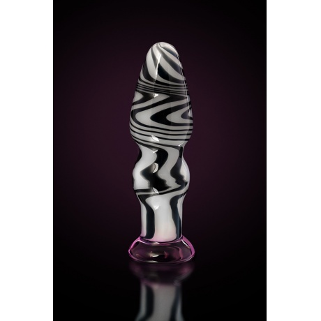Анальная втулка Sexus Glass, стекло, бело-черная, 12,5 см, ? 3,5 см - фото 8