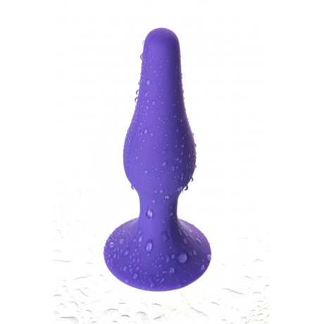 Анальная втулка Штучки-дрючки M, Силикон, Фиолетовый, 12,5 см - фото 7