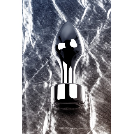 Анальная втулка Metal by TOYFA, металл, серебристая, с кристаллом цвета турмалин, 10,8 см, ? 4 см, 1 - фото 8